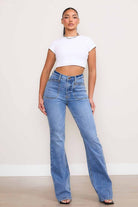 Square Pocket Bootcut Jeans - Vibrant M.i.U - RARA Boutique 