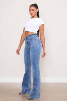 Square Pocket Bootcut Jeans - Vibrant M.i.U - RARA Boutique 