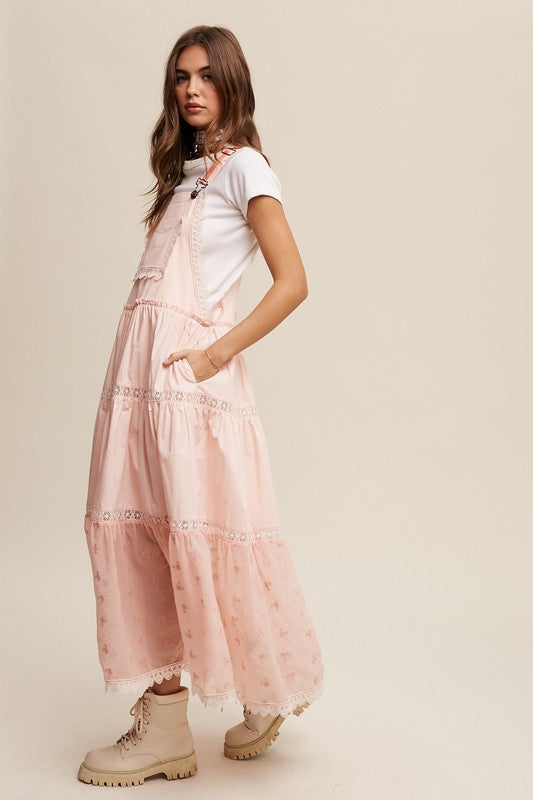 Romantic Tiered Lace Overall Maxi Dress - RARA Boutique 