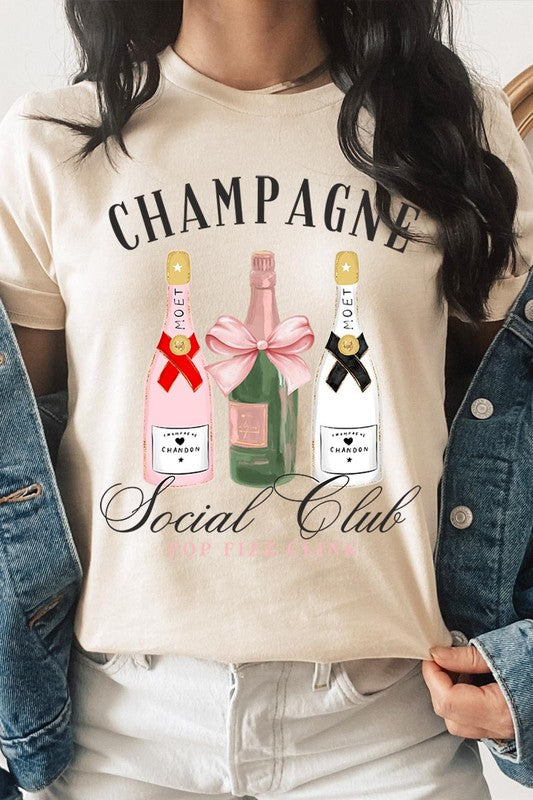 Champagne Social Club Graphic T Shirt - RARA Boutique 