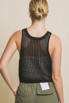 Sleeveless Open Knit Crop Top - RARA Boutique 