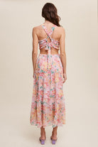 Floral Bubble Textured Style Maxi Dress With Pockets - RARA Boutique 