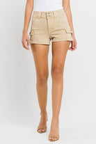 High Rise Cargo Shorts - VERVET Flying Monkey - RARA Boutique 