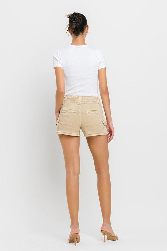 High Rise Cargo Shorts - VERVET Flying Monkey - RARA Boutique 