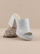 The Crystal - Sparkling Platform Slide - Oasis - RARA Boutique 