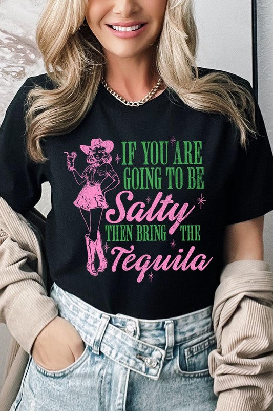 Salty Tequila Cowgirl Graphic T Shirt - RARA Boutique 