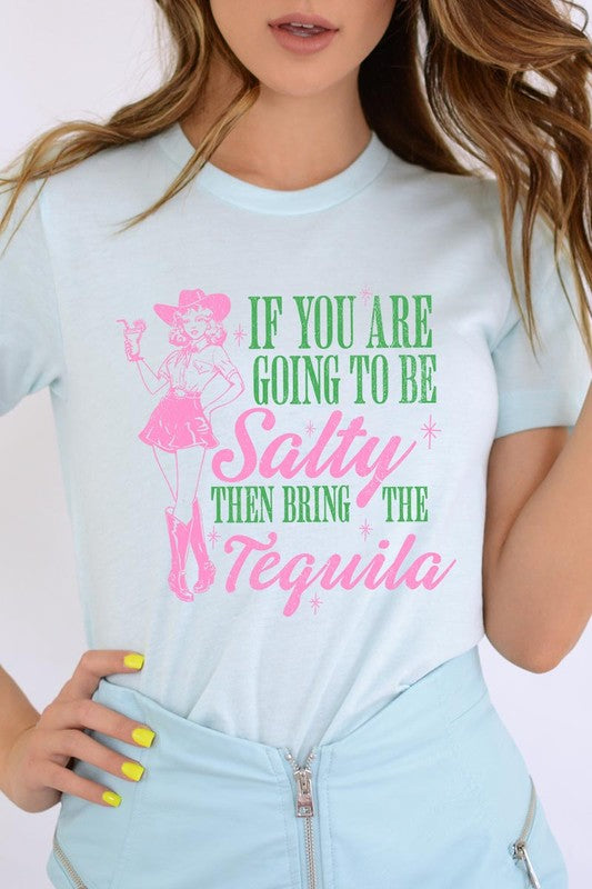 Salty Tequila Cowgirl Graphic T Shirt - RARA Boutique 