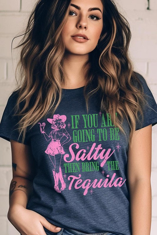 Salty Tequila Cowgirl Graphic T Shirt - RARA Boutique 