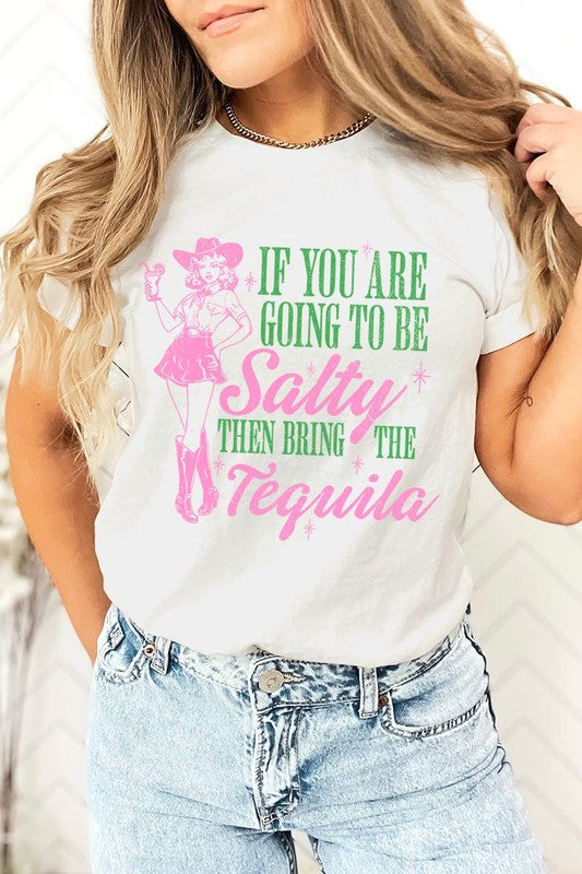 Salty Tequila Cowgirl Graphic T Shirt - RARA Boutique 