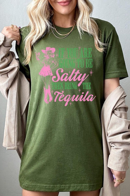 Salty Tequila Cowgirl Graphic T Shirt - RARA Boutique 