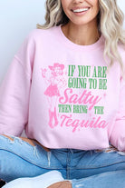 Salty Tequila Cowgirl Graphic Fleece Sweatshirt - RARA Boutique 