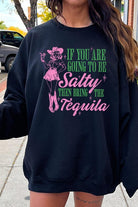 Salty Tequila Cowgirl Graphic Fleece Sweatshirt - RARA Boutique 