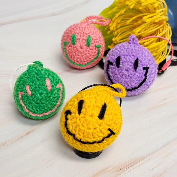 Happy Face Puffy Ball Key Ring - RARA Boutique 