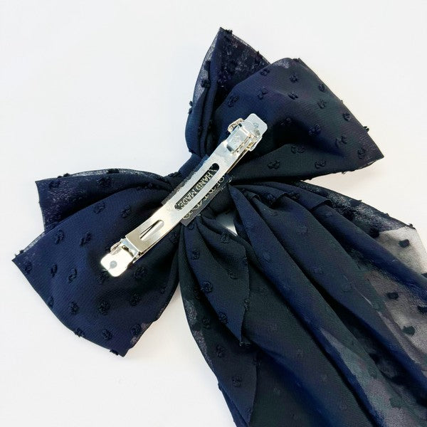 Dreamy Dotty Sheer Bow Hair Clip - RARA Boutique 