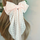 Dreamy Dotty Sheer Bow Hair Clip - RARA Boutique 