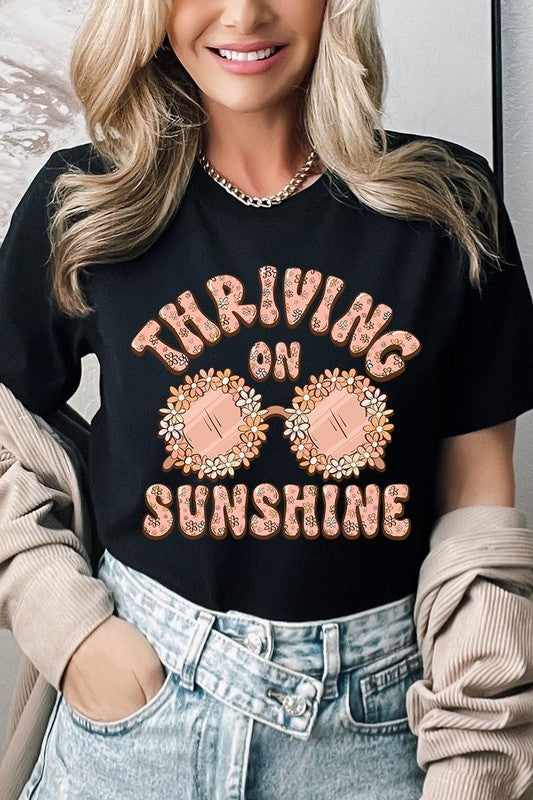 Thriving on Sunshine Graphic T Shirt - RARA Boutique 