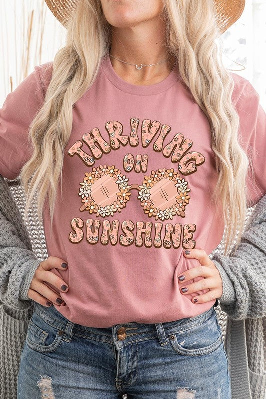 Thriving on Sunshine Graphic T Shirt - RARA Boutique 