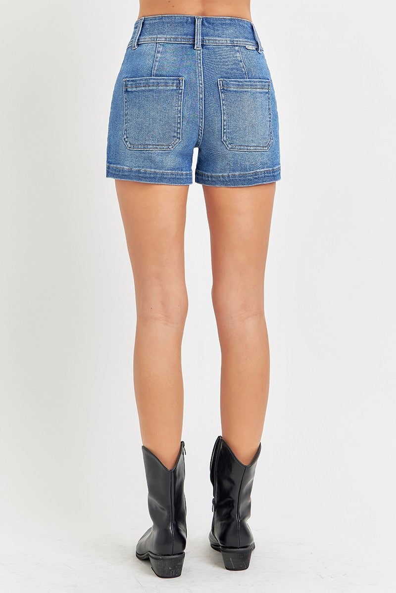 Patch Pocket Denim Shorts - Risen - RARA Boutique 