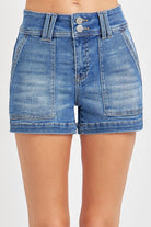 Patch Pocket Denim Shorts - Risen - RARA Boutique 