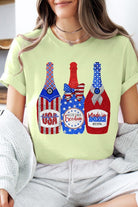 Faux Glitter Patriotic Champagne Graphic T Shirt - RARA Boutique 