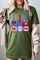 Faux Glitter Patriotic Champagne Graphic T Shirt - RARA Boutique 