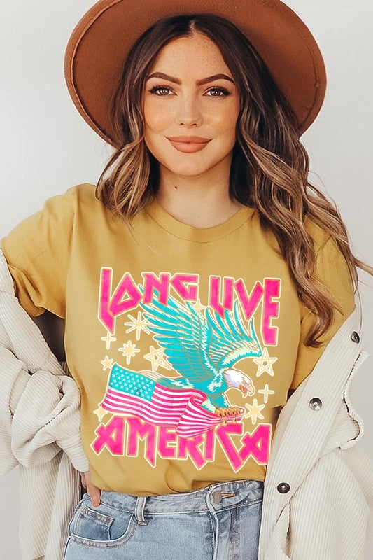 Long Live America Eagle Graphic T Shirt - RARA Boutique 