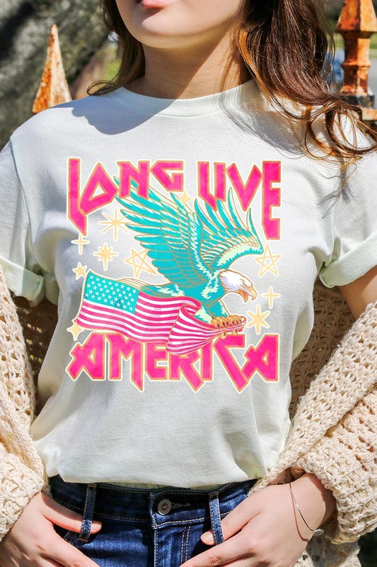 Long Live America Eagle Graphic T Shirt - RARA Boutique 