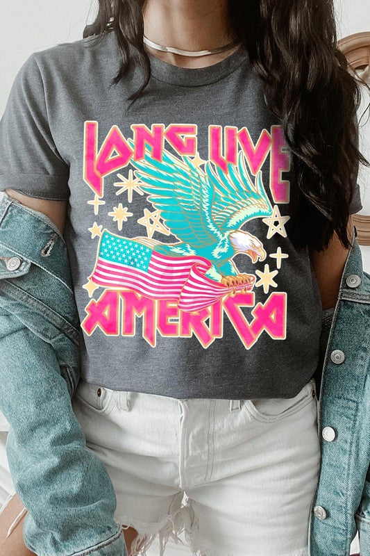 Long Live America Eagle Graphic T Shirt - RARA Boutique 