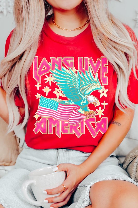 Long Live America Eagle Graphic T Shirt - RARA Boutique 