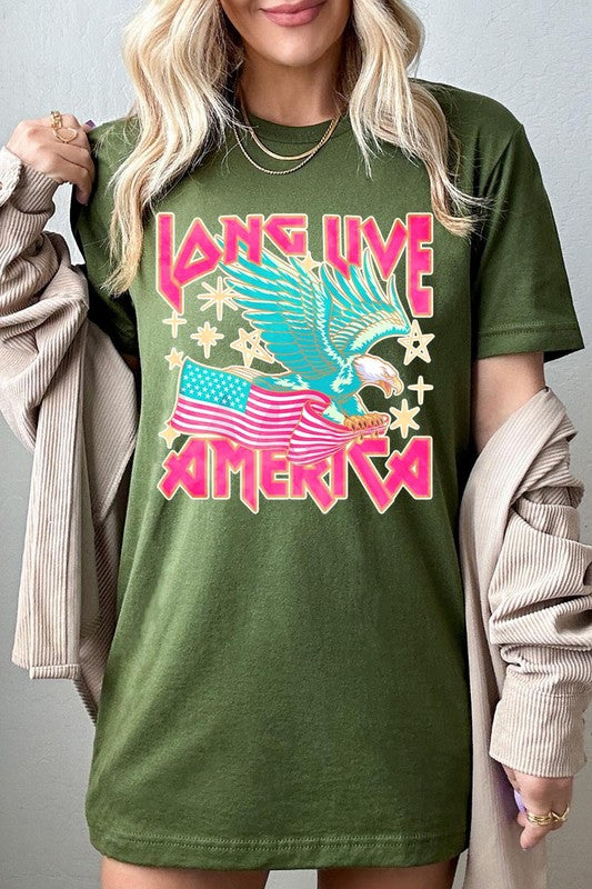 Long Live America Eagle Graphic T Shirt - RARA Boutique 