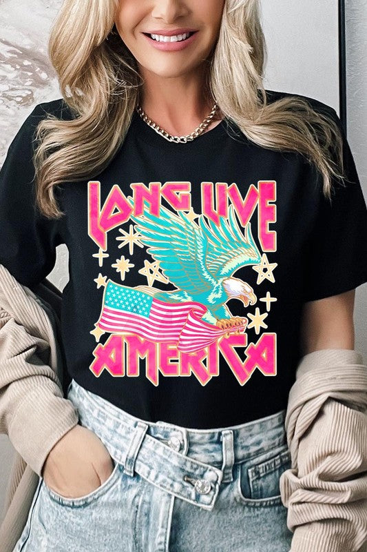 Long Live America Eagle Graphic T Shirt - RARA Boutique 