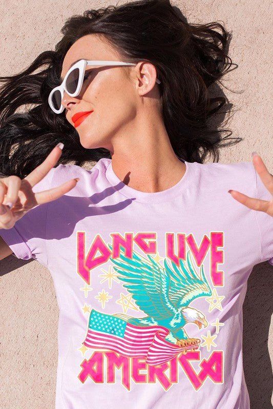 Long Live America Eagle Graphic T Shirt - RARA Boutique 