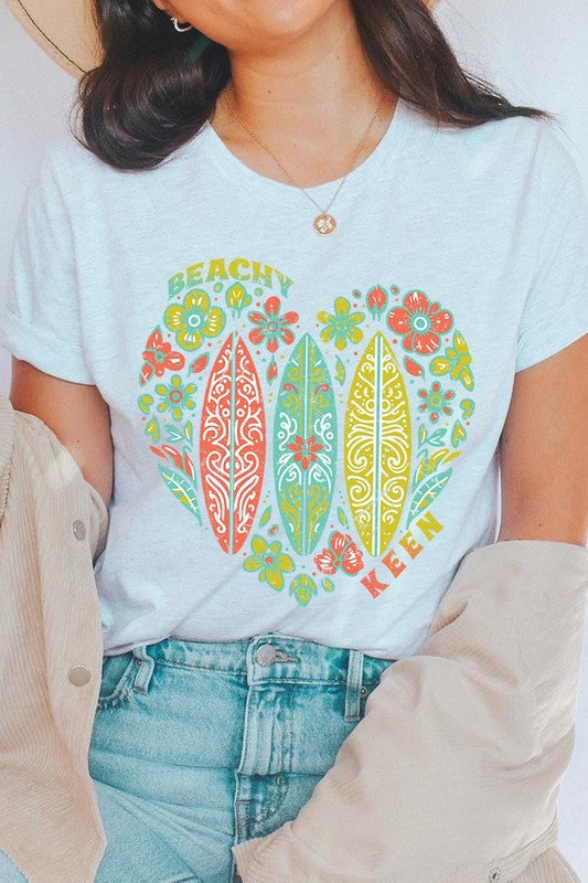 Beachy Keen Surf Board Graphic T Shirt - RARA Boutique 