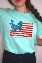 Butterfly USA Flag Graphic T-Shirt - RARA Boutique 