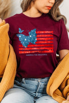 Butterfly USA Flag Graphic T-Shirt - RARA Boutique 