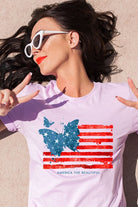 Butterfly USA Flag Graphic T-Shirt - RARA Boutique 