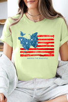 Butterfly USA Flag Graphic T-Shirt - RARA Boutique 