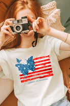 Butterfly USA Flag Graphic T-Shirt - RARA Boutique 