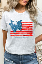 Butterfly USA Flag Graphic T-Shirt - RARA Boutique 