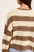 Striped Round Neck Loose Fit Sweater - RARA Boutique 