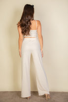 Bustier Cami Top & Slant Straight Pants Set - RARA Boutique 