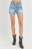 Patch Pocket Denim Shorts - Risen - RARA Boutique 