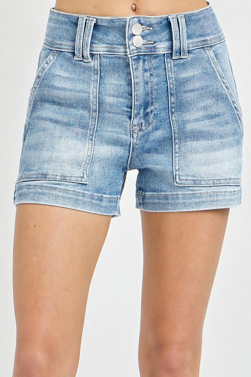 Patch Pocket Denim Shorts - Risen - RARA Boutique 