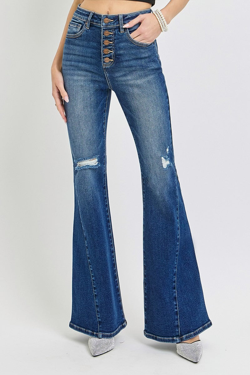 Diagonal Seam Button Fly Jeans - Risen - RARA Boutique 