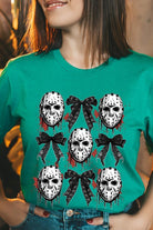 Jason Mask Bow Halloween Graphic T Shirt - RARA Boutique 