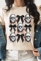 Jason Mask Bow Halloween Graphic T Shirt - RARA Boutique 