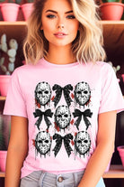 Jason Mask Bow Halloween Graphic T Shirt - RARA Boutique 