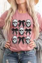 Jason Mask Bow Halloween Graphic T Shirt - RARA Boutique 