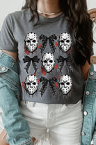 Jason Mask Bow Halloween Graphic T Shirt - RARA Boutique 