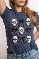 Jason Mask Bow Halloween Graphic T Shirt - RARA Boutique 